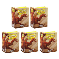 Dragon Shield Sleeves Standard Size Matte Amber 100 ct 5 Packs ATMDSH11059K2