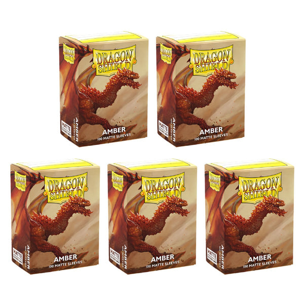 Dragon Shield Sleeves Standard Size Matte Amber 100 ct 5 Packs ATMDSH11059K2