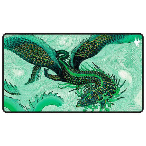 Ultrapro Magic The Gathering CCG Black Stitched Tarkir Dragonstorm Teval Arbiter of Virtue Playmat - UPR38851