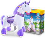 PonyCycle Purple Unicorn Ride On Horse Toy Walking & Rocking Pony for Kids Ages 4-7 Max Load 88 lbs - Ux406