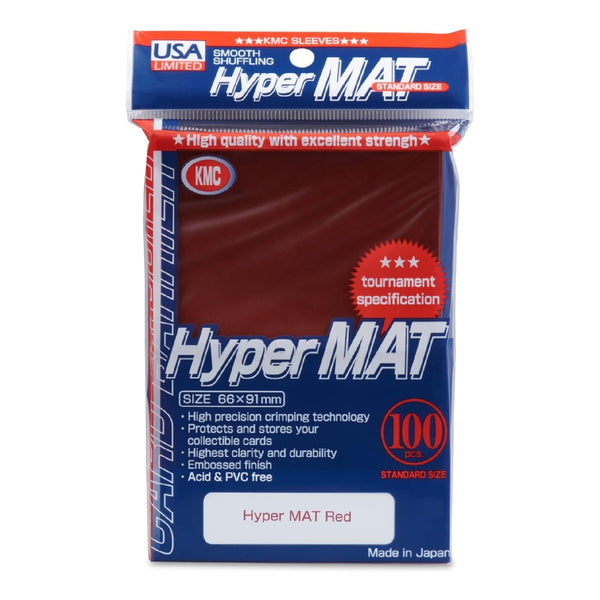KMC Sleeves Full Size Hyper Matte Red (100) - KMCHM2048
