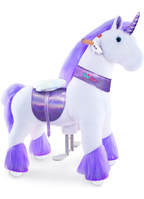 PonyCycle Purple Unicorn Ride On Horse Toy Walking & Rocking Pony for Kids Ages 4-7 Max Load 88 lbs - Ux406