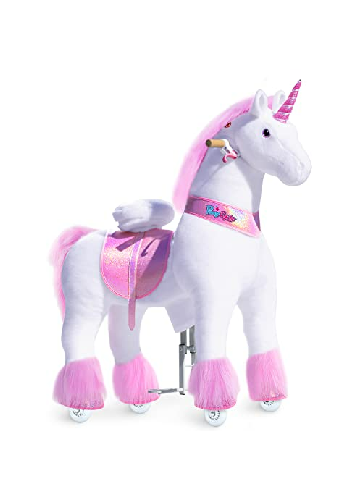 PonyCycle Pink Unicorn Ride On Toy Walking & Rocking Pony for Kids Ages 7+ Max Load 176 lbs - Ux502