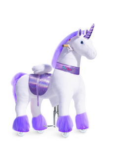 PonyCycle Purple Unicorn Ride On Toy Walking & Rocking Pony for Kids Ages 7+ Max Load 176 lbs - Ux506