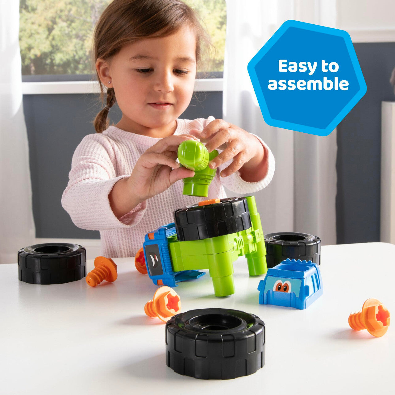 Tomy Monster Truck Toy 2-in-1 Building Toys with Hand Ratchet for Take Apart Play - Toddler STEM Building Sets Toys for Ages 18 Months and Up TM-47609