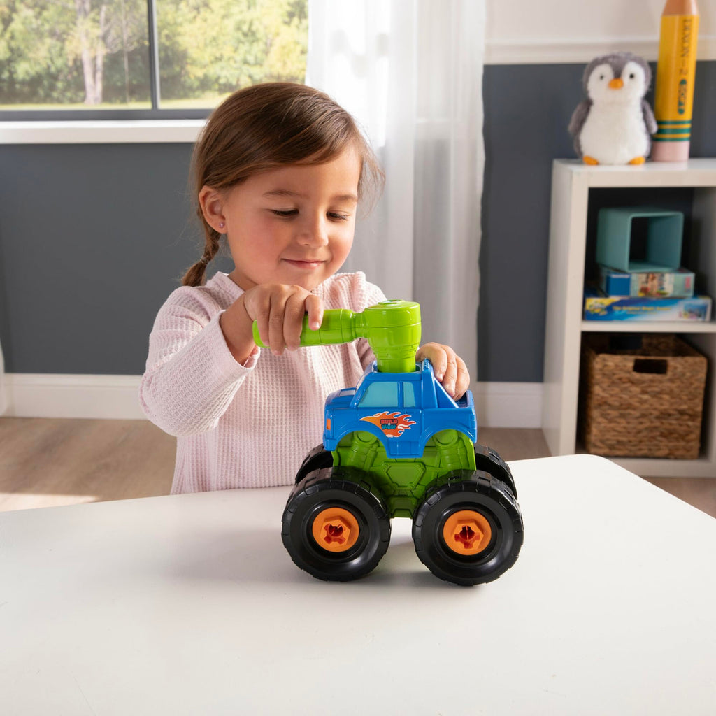 Tomy Monster Truck Toy 2-in-1 Building Toys with Hand Ratchet for Take Apart Play - Toddler STEM Building Sets Toys for Ages 18 Months and Up TM-47609