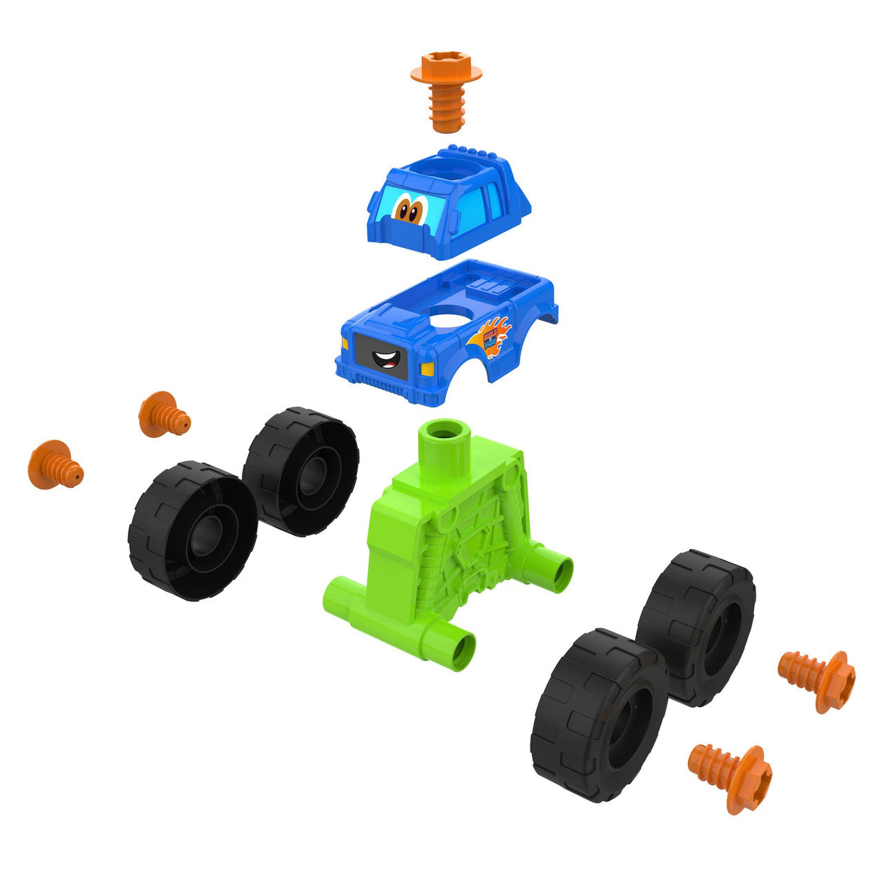 Tomy Monster Truck Toy 2-in-1 Building Toys with Hand Ratchet for Take Apart Play - Toddler STEM Building Sets Toys for Ages 18 Months and Up TM-47609