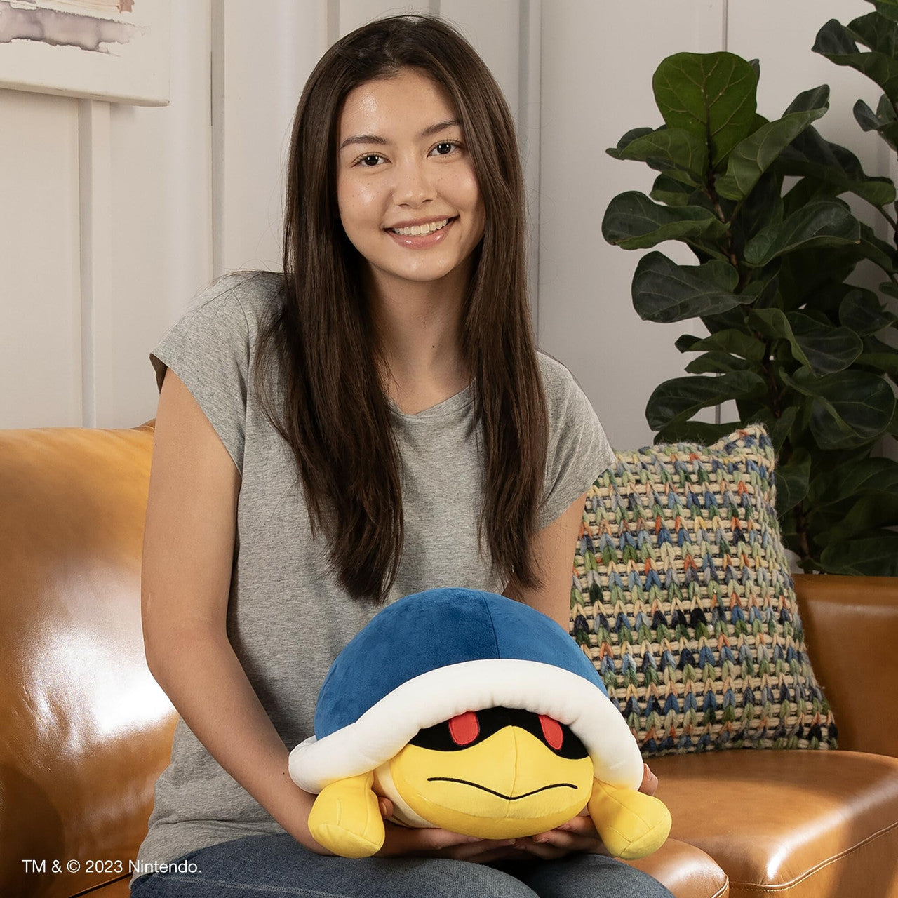 Tomy Club Mocchi- Super Mario Plush Buzzy Beetle Plushie Squishy Mario Toys and Cute Stuffed Animals Gaming Room Decor Video Game Collectibles 15 Inch TM-T12441B