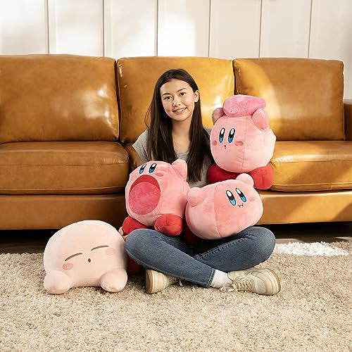 Tomy Club Mocchi Suya Suya Kirby Plush Toy Sleeping Friend Kirby Plushie Soft and Squishy Video Game Collectibles for Valentines Day Gifts and Gaming Room Decor 15 Inch TM-T12451B