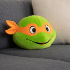 Tomy Club Mocchi Teenage Mutant Ninja Turtles Plush Michelangelo Head Plushie Squishy TMNT Soft Toys Plush Collectible TMNT Figures Room Decor 15 Inch TM-T12469