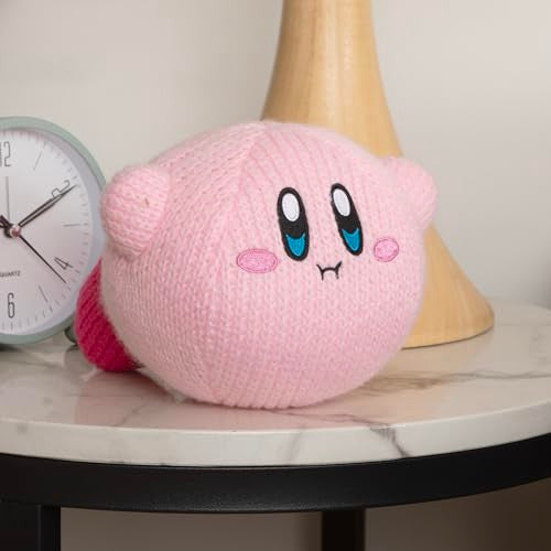 Tomy Nuiguru Knit Kirby Plush Hovering Kirby Plushie Knit Plushies Soft and Squishy Kawaii Plushies Toys Video Game Collectibles Gaming Room Decor 6 Inch TM-T12475