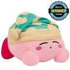Tomy Nuiguru Knit Kirby Plush Sleeping Kirby Plushie Toy Knit and Crochet Plushies Collectible Crochet Stuffed Animals Soft Cozy Plush Toys and Kirby Room Decor 15 Inch TM-T12477