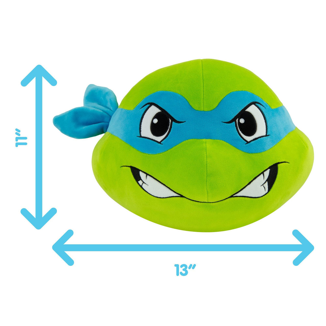 Tomy Club Mocchi Teenage Mutant Ninja Turtles Plush Leonardo Head Plushie Squishy TMNT Toys Plush Collectible TMNT Figures Room Decor 15 Inch TM-T12479