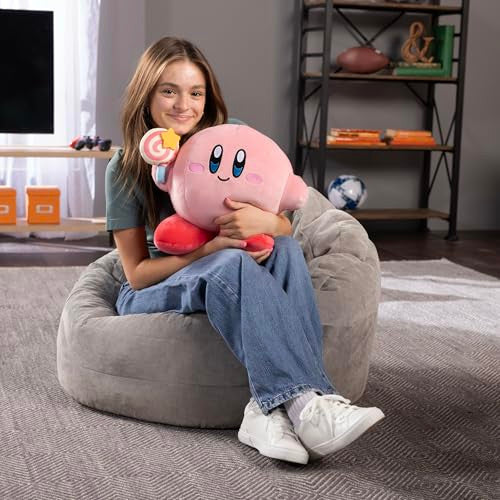 Tomy Club Mocchi Kirby Plushies Kirby with Invincible Candy Plushie Squishy Kirby Toys Collectible Plush Toys and Cute Stuffed Animals and Stocking Stuffers for Kids 15 Inch TM-T12628