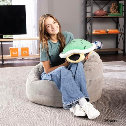 Tomy Club Mocchi Mario Kart Plushies Green Shell Plushie Squishy Mario Toys and Cute Stuffed Animals Gaming Room Decor Video Game Collectibles 15 Inch TM-T12637