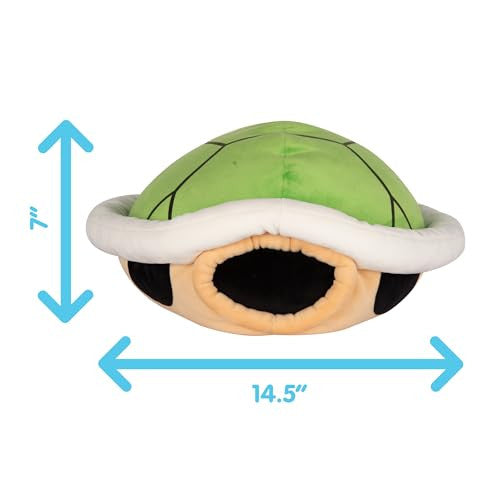 Tomy Club Mocchi Mario Kart Plushies Green Shell Plushie Squishy Mario Toys and Cute Stuffed Animals Gaming Room Decor Video Game Collectibles 15 Inch TM-T12637