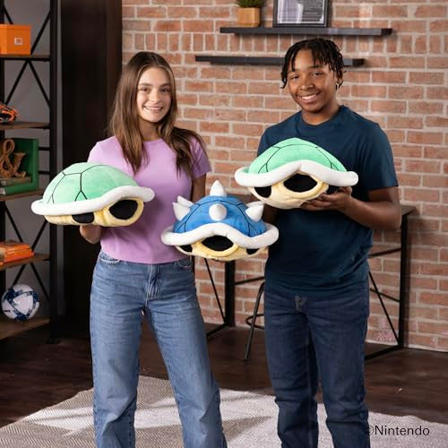 Tomy Club Mocchi Mario Kart Plushies Green Shell Plushie Squishy Mario Toys and Cute Stuffed Animals Gaming Room Decor Video Game Collectibles 15 Inch TM-T12637