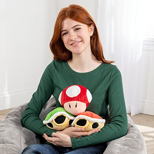 Tomy Club Mocchi Mario Kart Plush Red Shell Plushie Squishy Mario Toys and Cute Stuffed Animals for Gaming Room Decor Video Game Collectibles 6 Inch TM-T12702B