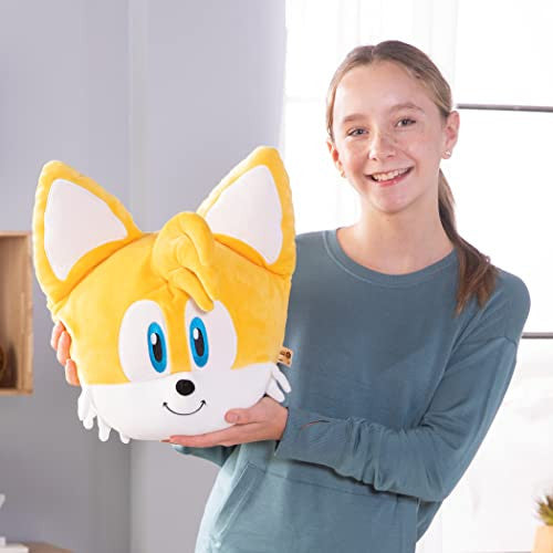 Tomy Club Mocchi Sonic the Hedgehog Plush Tails Plushie Squishy Collectible Sonic Toys Animals and Gifts Cute Plushies and Sonic Room Decor 15 inch TM-T12803B