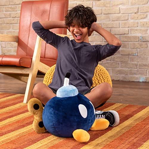 Tomy Club Mocchi Plush Bob Omb Plushie Squishy Mario Toys Plush Collectible Mario Figures Soft Plush Toys and Mario Room Decor 15 inch TM-T12813B