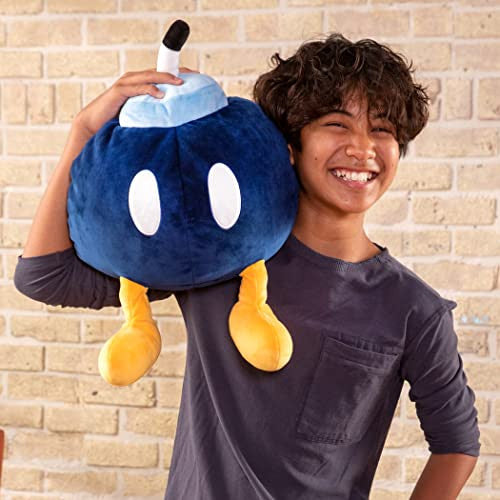 Tomy Club Mocchi Plush Bob Omb Plushie Squishy Mario Toys Plush Collectible Mario Figures Soft Plush Toys and Mario Room Decor 15 inch TM-T12813B