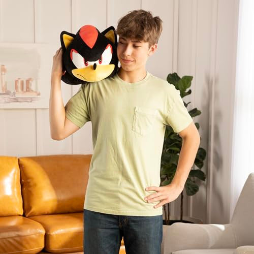 Tomy Club Mocchi Sonic the Hedgehog Plush Shadow the Hedgehog Plushie Squishy Collectible Sonic Toys Animals and Gifts Cute Plushies and Sonic Room Decor 15 inch TM-T12825B