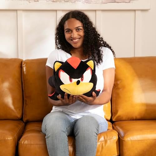 Tomy Club Mocchi Sonic the Hedgehog Plush Shadow the Hedgehog Plushie Squishy Collectible Sonic Toys Animals and Gifts Cute Plushies and Sonic Room Decor 15 inch TM-T12825B