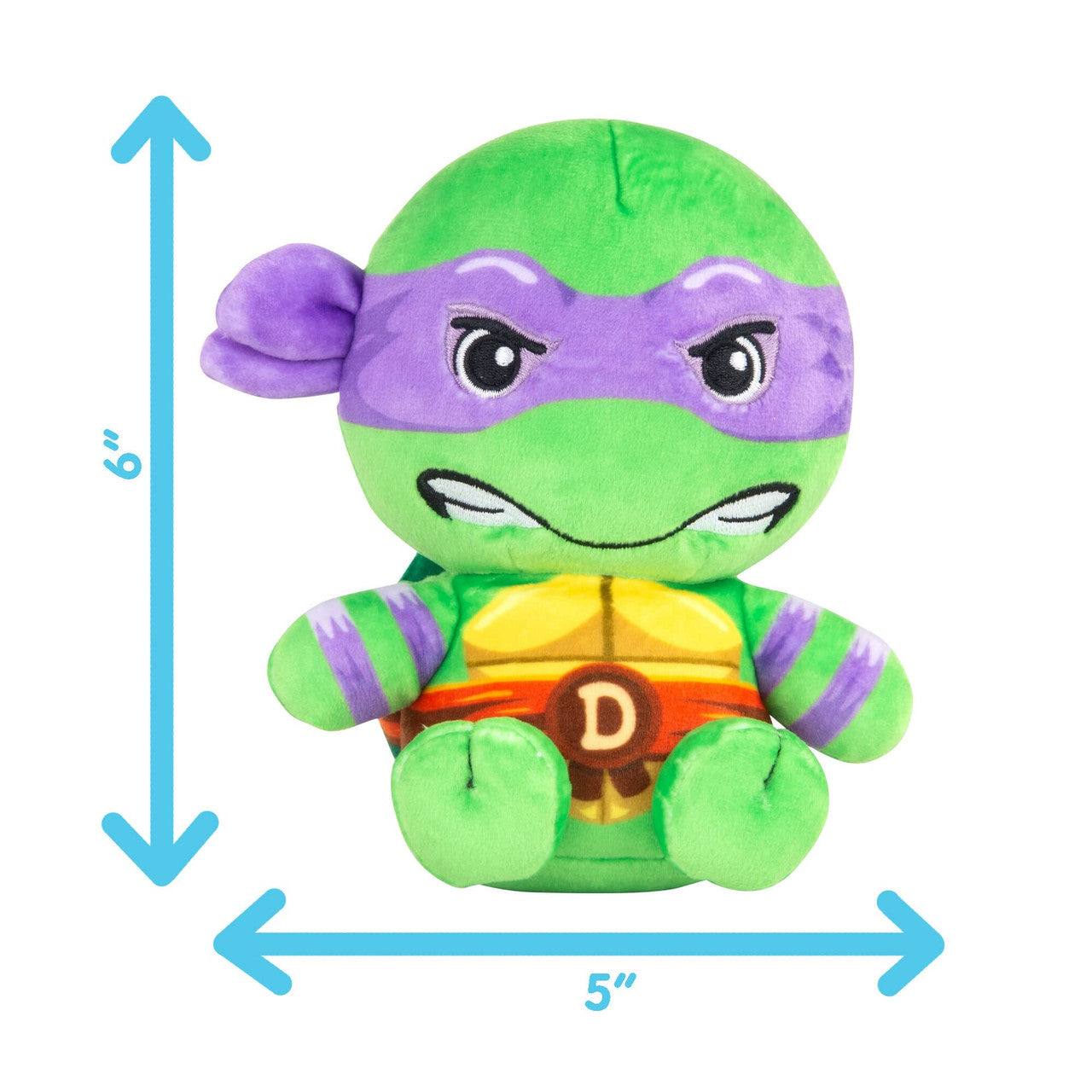 Tomy Club Mocchi Teenage Mutant Ninja Turtles Plush TMNT Donatello Plushie Ninja Turtle Stuffed Animal Toys and Room Decor Plush Collectible TMNT Figures 6 inch TM-T12866
