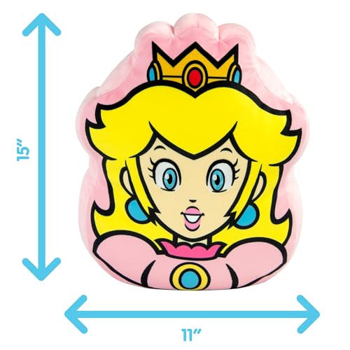 Tomy Club Mocchi Super Mario Plush Toys Princess Peach Plushie Squishy Soft Plush Toys and Mario Room Decor 15 inch TM-T12891