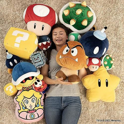 Tomy Club Mocchi Super Mario Plush Toys Princess Peach Plushie Squishy Soft Plush Toys and Mario Room Decor 15 inch TM-T12891