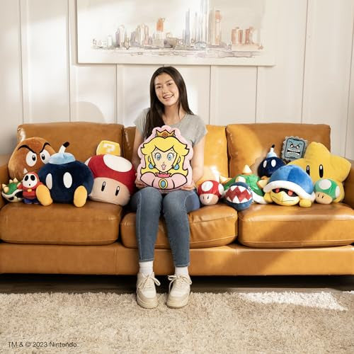 Tomy Club Mocchi Super Mario Plush Toys Princess Peach Plushie Squishy Soft Plush Toys and Mario Room Decor 15 inch TM-T12891