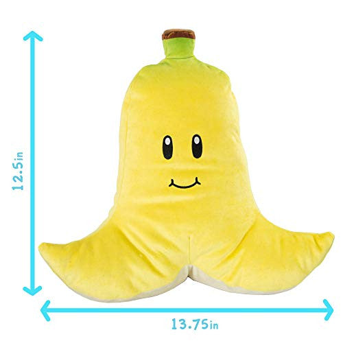 Tomy Club Mocchi Mario Kart Plushies Banana Plushie Squishy Mario Toys Collectible Mario Figures and Cute Stuffed Animals Holiday Gifts and Stocking Stuffers for Kids 15 Inch TM-T12958B