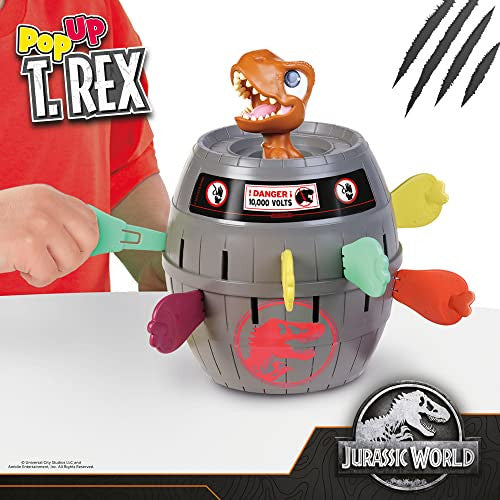Tomy Pop Up T-Rex Kids Game Family and Preschool Kids Games for Family Game Night Kids Activities and Jurassic World Toys Girls and Boys Games for 2-4 Players - Ages 4 Years and Up TM-T73290