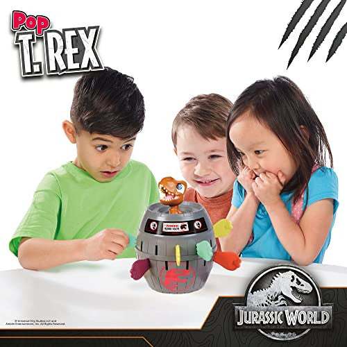 Tomy Pop Up T-Rex Kids Game Family and Preschool Kids Games for Family Game Night Kids Activities and Jurassic World Toys Girls and Boys Games for 2-4 Players - Ages 4 Years and Up TM-T73290