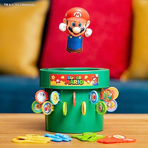 Tomy Pop Up Super Mario Board Game Family and Preschool Kids Games for Family Game Night Kids Activities and Super Mario Toys Girls and Boys Games for 2-4 Players - Ages 4 Years and Up TM-T73538US