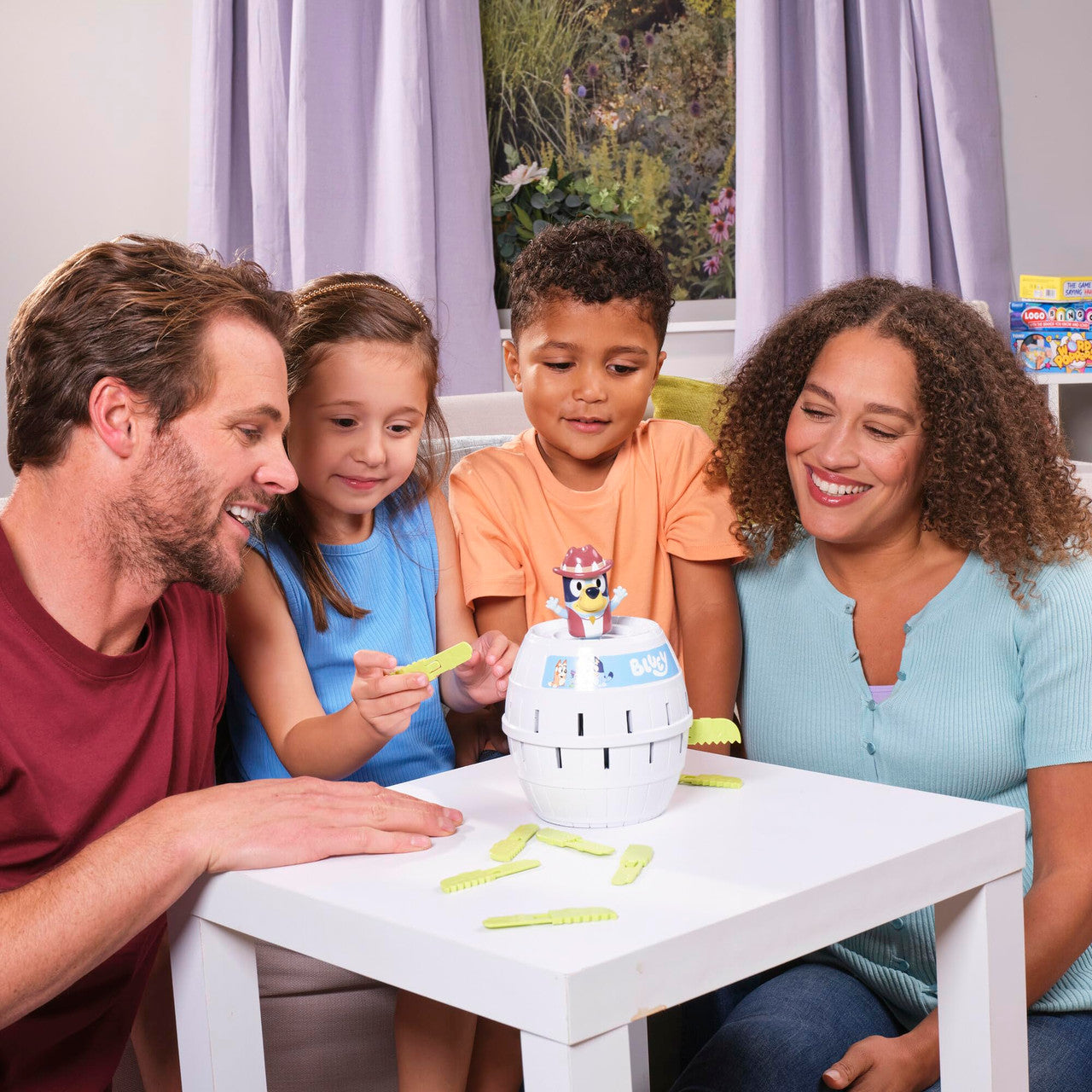 Tomy Games Pop Up Bluey Kids Game Strategic Preschool Games and Bluey Toys for Family Game Night Classic Kids Board Games Kids Toys for 2-4 Players Ages 4 Years and Up TM-T73659US
