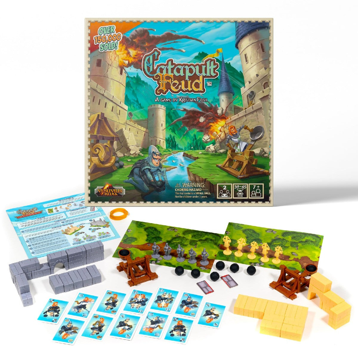 Vesuvius Media Catapult Feud Second Edition The Ultimate 2-Player Family Board Game with accessories CK23K1