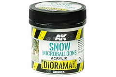 AK Interactive Diorama Snow Microballoons Powder Texture Acrylic 100ml Bottle - AKI-8010