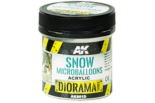 AK Interactive Diorama Snow Microballoons Powder Texture Acrylic 100ml Bottle - AKI-8010