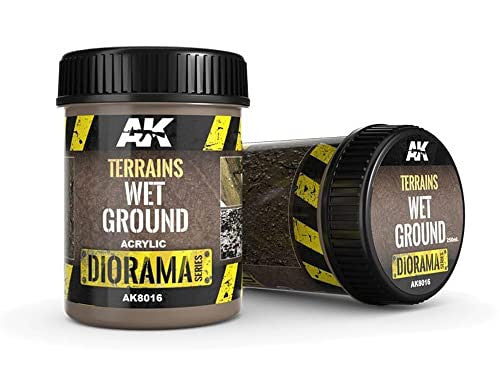 AK Interactive Diorama Terrains Wet Ground Texture Acrylic 250ml Bottle - AKI-8016