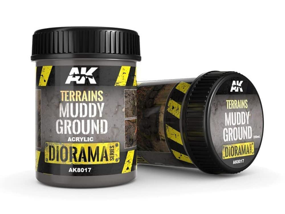 AK Interactive Diorama Terrains Muddy Ground Texture Acrylic 250ml Bottle - AKI-8017