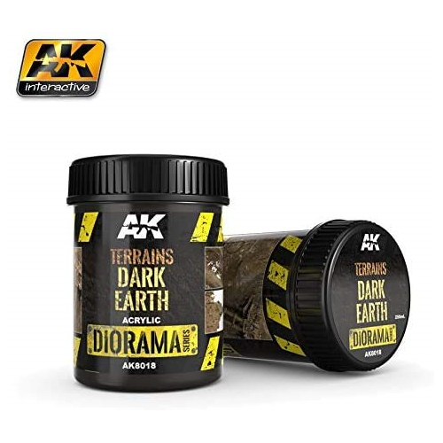 AK Interactive Diorama Terrains Dark Earth Texture Acrylic 250ml Bottle - AKI-8018