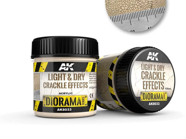 AK Interactive Diorama Light & Dry Crackle Effects Acrylic 100ml Bottle - AKI-8033