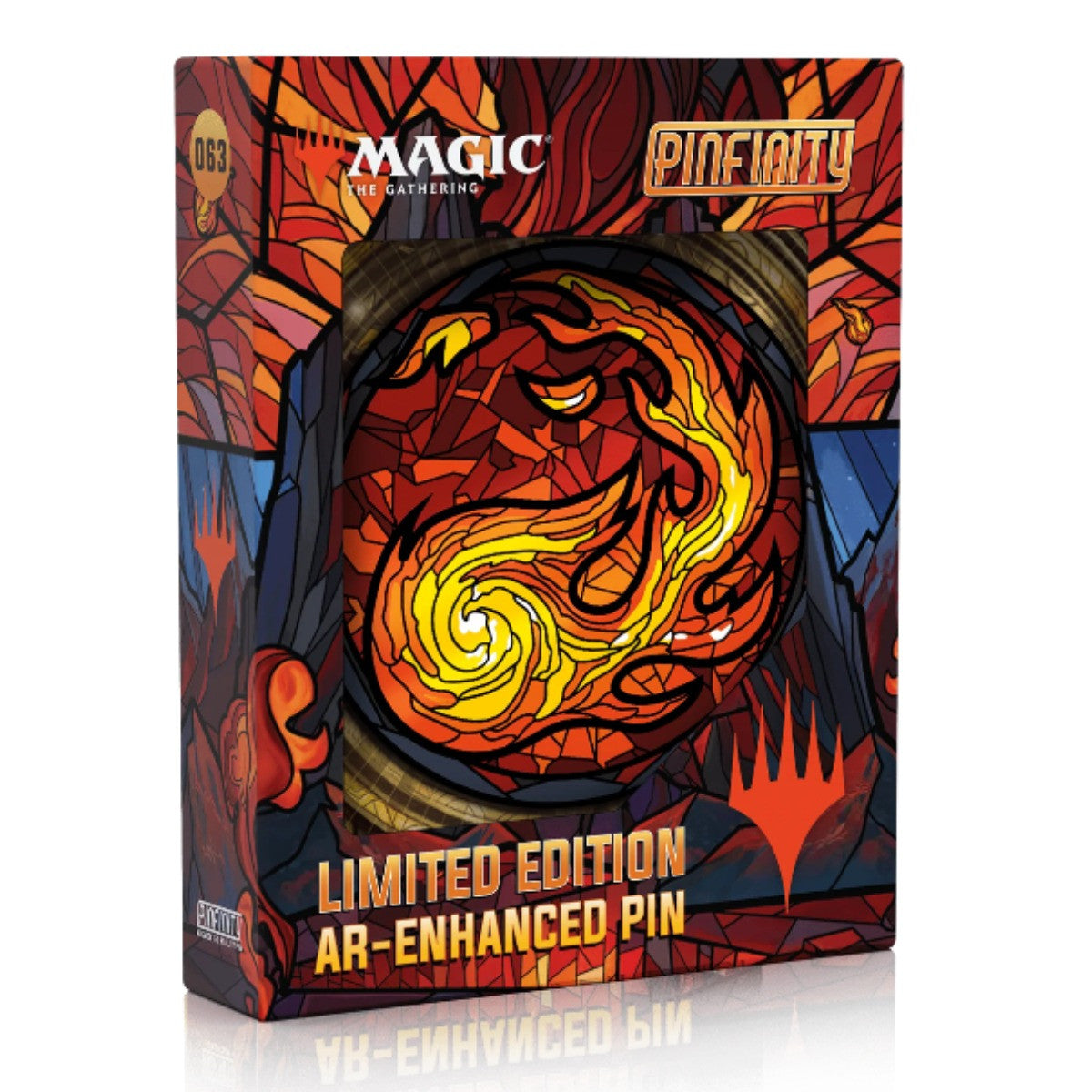 Pinfinity Pin MTG Stained Glass Mountain Limited Edition AR Pin Magic The Gathering Collectible PINMTG063
