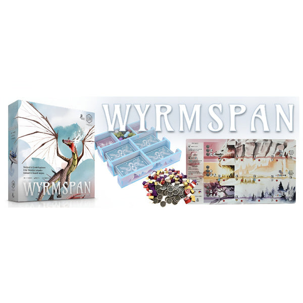 Stonemaier Wyrmspan Board Game with Folded Space Insert Kit Upgrade Pack and Neoprene Playmat Complete Premium Bundle for Enhanced Gameplay and Organized Storage STM850K1
