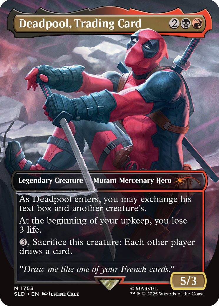 Magic The Gathering Secret Lair X Marvelâ€™s Deadpool 6 Nonfoil WOCD4903