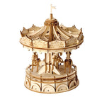 Robotime Rolife DIY Wood Crafts Merry Go Round 3D Model Kit Wooden Puzzle RT-TG404