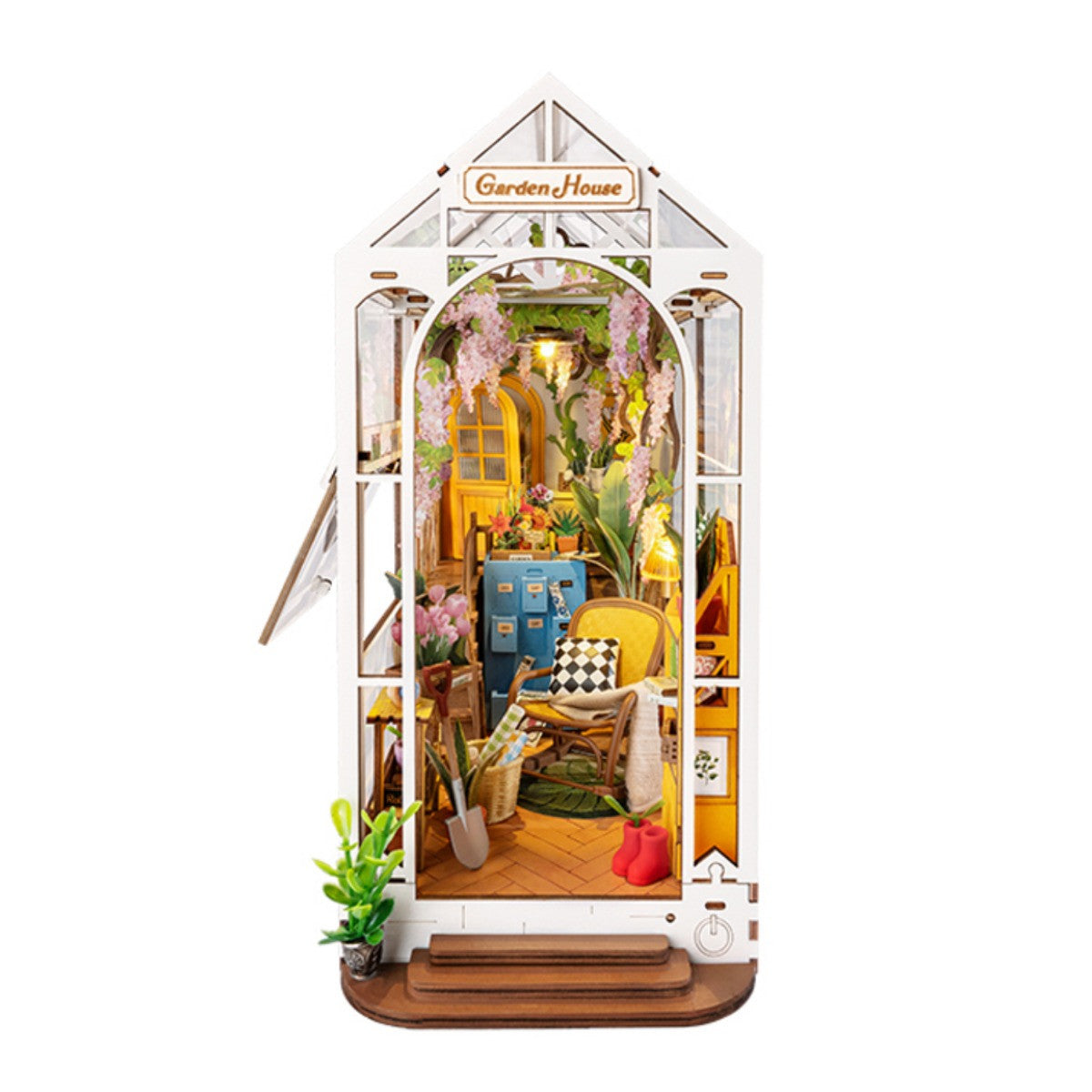 Robotime Rolife Holiday Garden House DIY Book Nook Shelf Insert Kit RT-TGB06