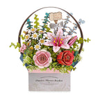 Robotime Rowood Wooden Flower Basket DIY 3D Puzzle Adjustable Flower Arrangement RT-TW03H