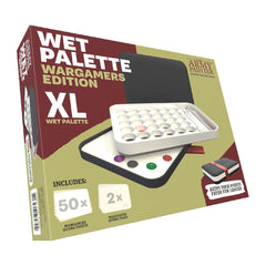 The Army Painter Wargamers Edition Wet Palette, XL Palette for Acrylic Paints Set Including 50 Hydro Sheets, 2 Hydro Foams and Free Painting Guide, for Miniature Painting
